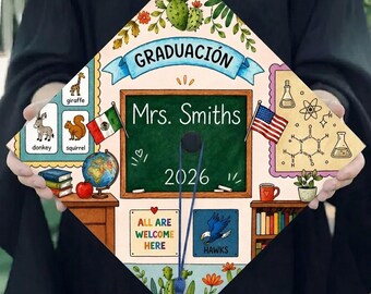 Surmatelas personnalisé Graduación Maestra imprimé, surmatelas pour enseignant mexicain, décoration pour les diplômés de la promotion 2026, cadeaux de remise des diplômes
