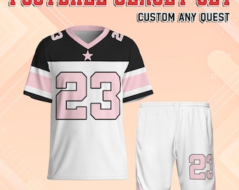 Maglia da calcio rosa con nome e numero personalizzati, maglia da calcio personalizzata per bambini, giovani e adulti, maglia da concerto, maglia da calcio Y2K, divisa sportiva