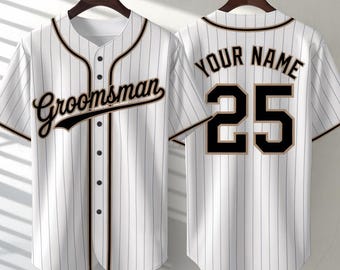 Groom & Groomsmen Passendes Baseball-Trikot, Groomsman-Baseball-Shirts, Trauzeugen-Baseball-Trikot für die Hochzeit, benutzerdefiniertes Namen- und Zahlen-Jersey