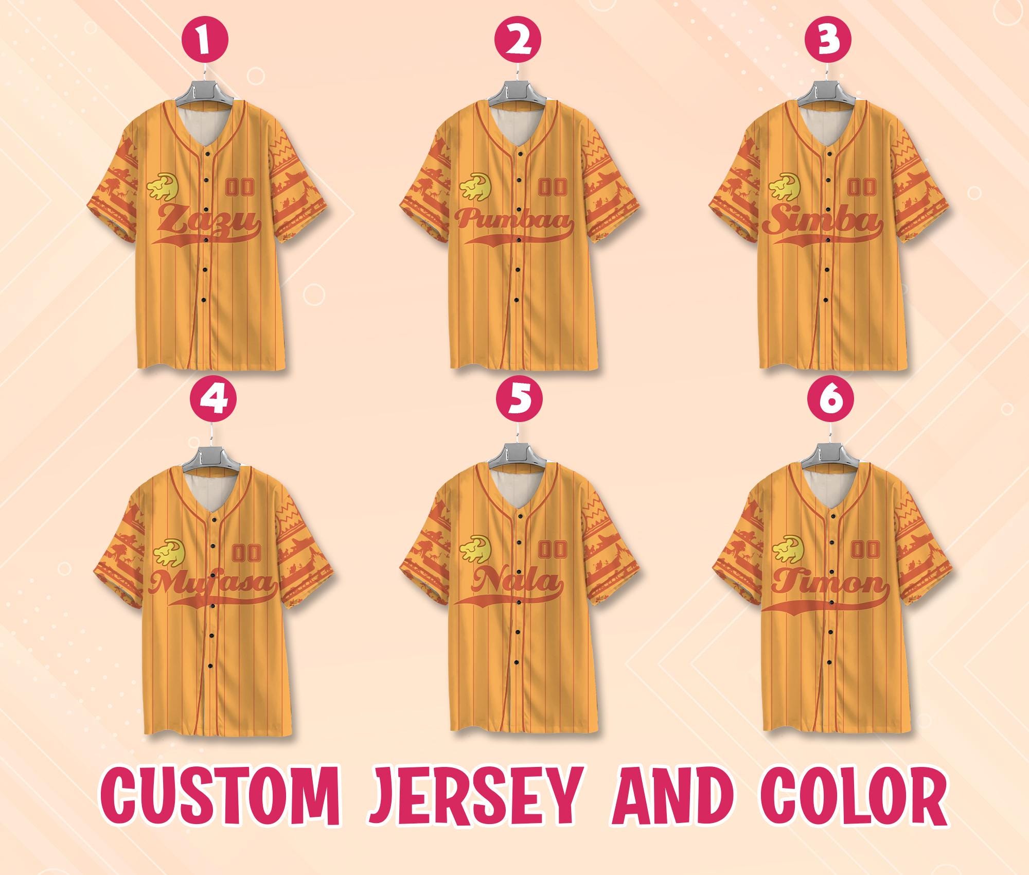 Discover Custom Name Disney The Lion King Baseball Jersey, Safari Animal Kingdom Family Jersey, Hakuna Matata Jersey, Disney Jersey, Lion King Jersey