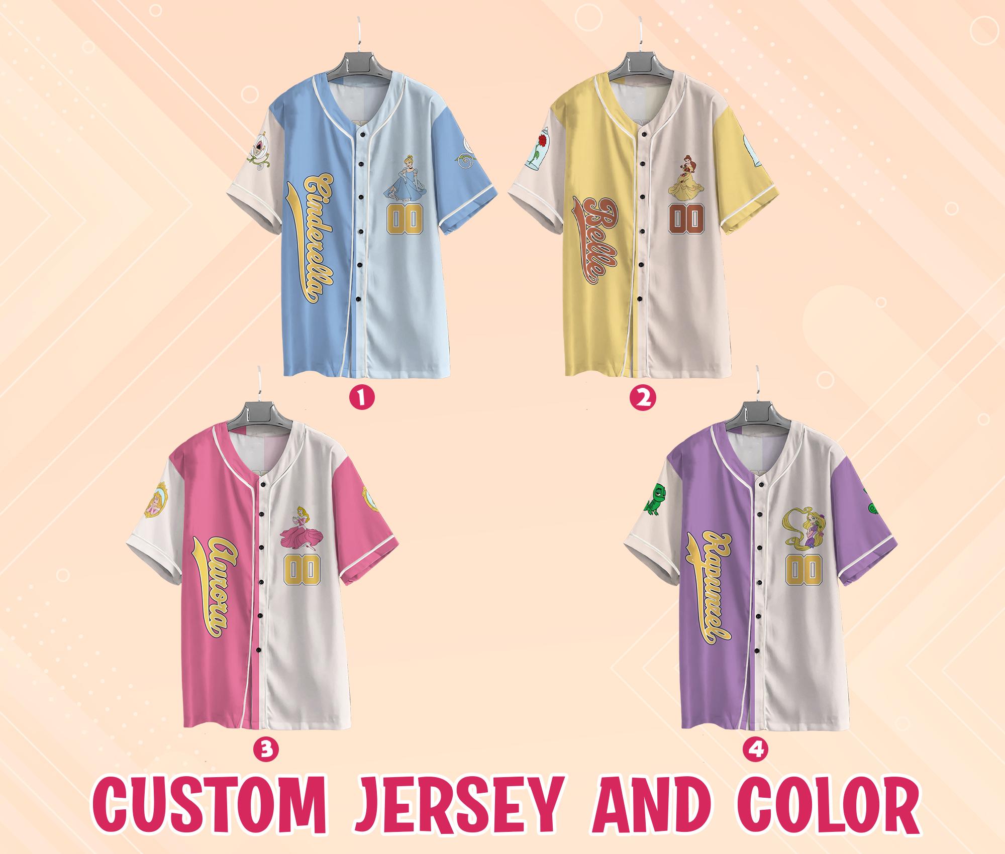 Discover Custom Disney Princess Baseball Jersey Collection, Custom Kid Youth Adult Disney Jersey