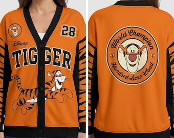 Vintage 90's Disney Tigger Embroidered Denim Varsity Bomber Jacket