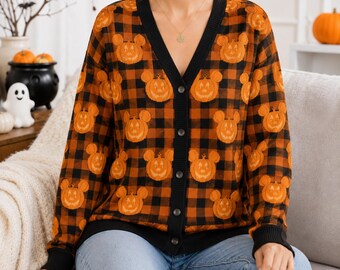 Gilet d'Halloween Disneyland, pull citrouille Mickey, gilet Disney, pull de déguisement familial Disney, tenues pour un voyage à Walt Disney World, vêtements d'Halloween