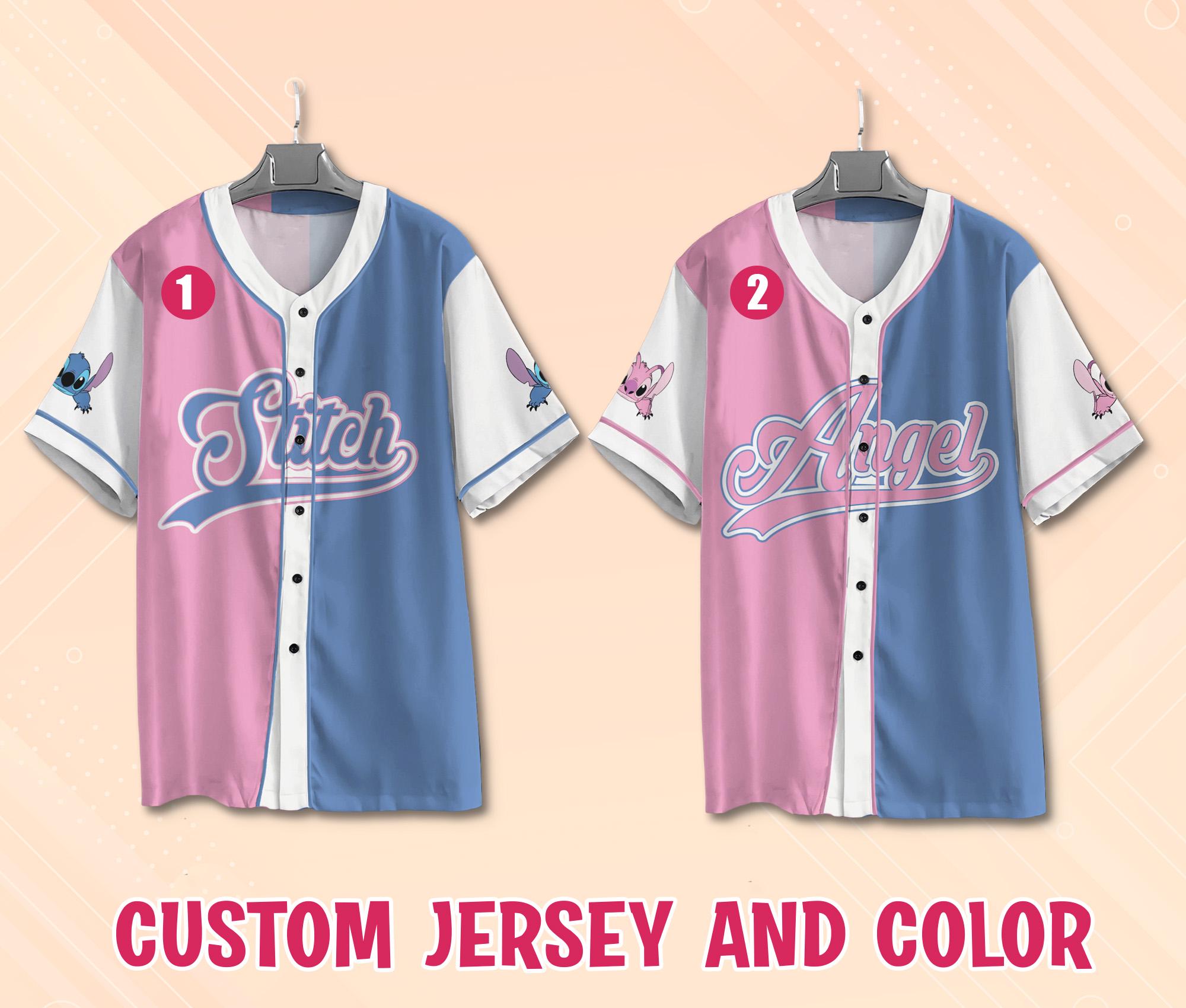 Discover Custom Disney Stitch and Angel Baseball Jersey, Stitch Jersey, Angel Jersey