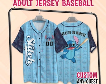 Custom Disney Lilo and Stitch Baseball Jersey, Stitch Jersey, Disney Lilo and Stitch Jersey, Kids Youth Adult Disney Jersey, Disney Jersey