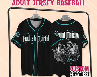 Haunted Mansion Baseball Jersey, Haunted Mansion Jersey Shirt, Disney Halloween Baseball Jersey, Horror Party Shirt, Horror Character Jersey