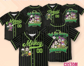 Vintage Mickey's Not So Scary Halloween Party 2025 All Characters Skeleton Baseball Jersey, Disney Halloween, Halloween Disney Family Jersey