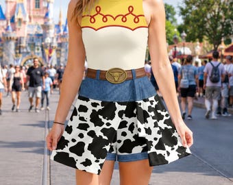 Robe jupe Jessie Tennis Toy Story Disney, Jupe Toy Story, Déguisement Jessie, Tenues de vacances à Disneyland, Robe Disney Pixar, Jupe de cow-girl