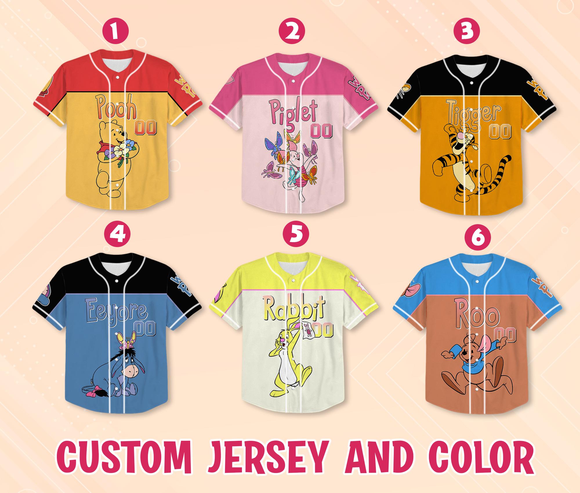 Discover Custom Disney Winnie the Pooh Baseball Jersey Collection, Pooh Jersey, Custom Kids Youth Adult Disney Baseball Jersey, Disney Matching Shirt