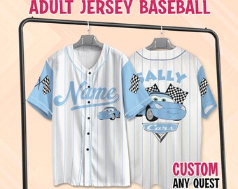 Custom Disney Cars Sally Baseball Jersey, Sally Baseball Jersey, Disney Cars Jersey, Sally Jersey, Disney Kid Youth Adult Jersey, Cars Land