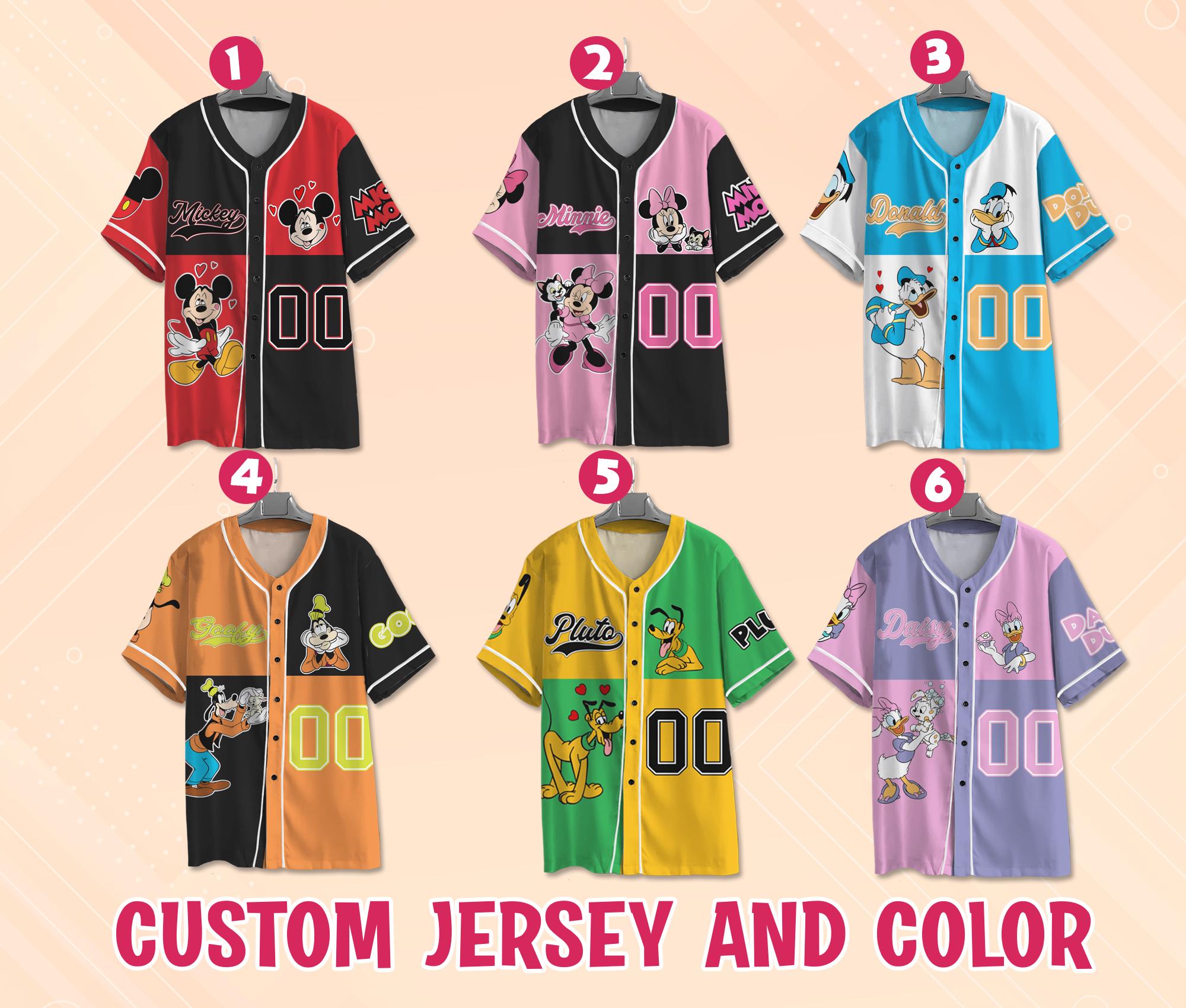 Discover Custom Disney Mickey and Friends Baseball Jersey Collection, Disney Mickey and Friends Jersey, Kids Youth Adult Disney Jersey, Mickey Jersey