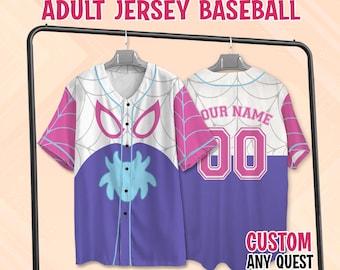 Custom Spidey And His Amazing Friends Gwen Stacy Baseball Jersey, Custom Spider Verse Baseball Jersey Team, Gwen Stacy Baseball Jersey Shirt