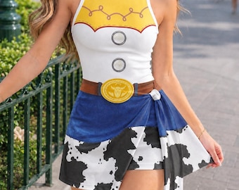 Disney Toy Story Jessie Tennis Dress, Toy Story Skirt, Jessie Costume, Disneyland Vacation Outfits, Disney Pixar Dress, Disney Cowgirl Dress