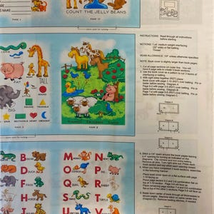 Tessuto americano della QT FABRICS. Libro tessile alfabeto e animali - 90 x 110h