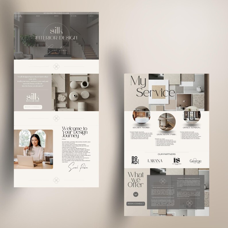 Sleek and elegant interior design portfolio website – Perfect for freelancers and small businesses.