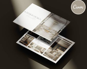 Interior Design Presentation Template Editable FF&E Moodboard Portfolio Canva Template 16:9 | A3 Client Presentation for Interior Designers