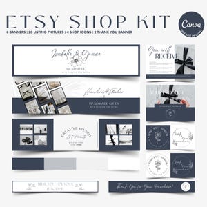 Etsy Shop Banner Kit Template Bundle Canva Etsy Shop Kit Editable Etsy Store Bundle Etsy Shop Templates Etsy Store Design Canva Templates