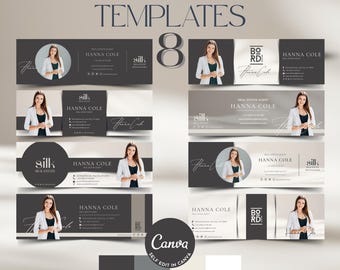 Email Signature Template Bundle Real Estate Marketing Canva Template Elegant Email Signature Gmail Signature Modern Realtor Template Editabl