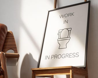 Arte de pared ingenioso y divertido, impresión de arte de pared para baño divertido: arte de pared con cita divertida, minimalista, atrevido y perfecto, impresiones de arte de pared para baño divertidas.