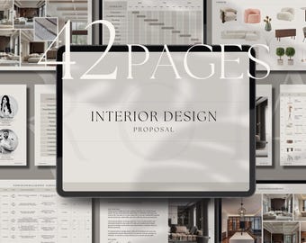 Interior Design Presentation Template Project Presentation FF&E Canva Template Moodboard Interior Design Proposal Editable Design Template