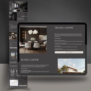 Immobilienmakler Webseite Vorlage, elegante und ästhetische Canva Website Vorlage | Schöne One- Multi-Page Website für Immobilienmakler, Immobilen Dienstleister, Unternehmer & Kreative | Mobile-optimierte Website für kleine Unternehmen