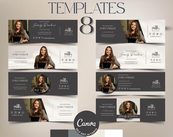 E-Mail Signatur Vorlagen Bundle Immobilien Makler Elegante E-Mail-Signatur Gmail Signatur Moderne Immobilien Makler Canva Vorlage Marketing
