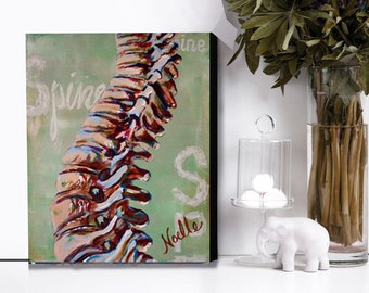 In stock ready to ship chiropractor uplifting wall art canvas print artwork spine
