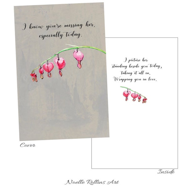 remembrance card for a big day after wife sister female has passed for Mothers day or deceased birthday graduation wedding anniversary