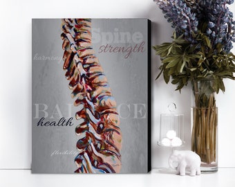 Impression sur toile Spine Chiropraticien, taille au choix pour l'espace de réception du cabinet de chiropratique