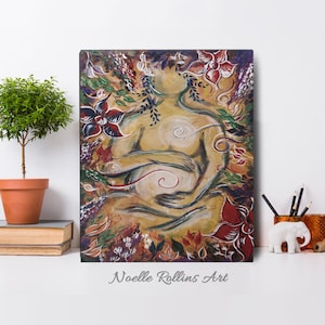 Sacred Garden - Pregnancy artwork canvas print pregnant woman doula mothers day gift new mom canvas wall art print maternity midwife