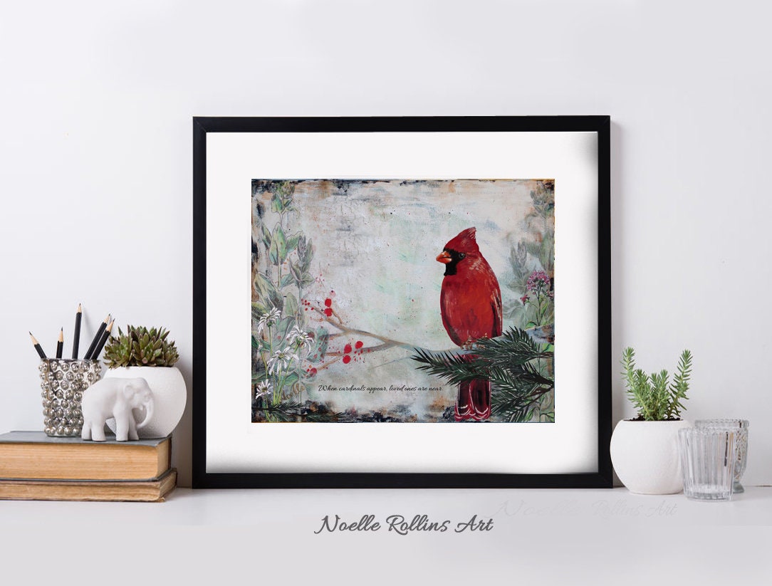 Cardinal Prints Choice Of Matted Wall Art Featuring Red Etsy Ireland
