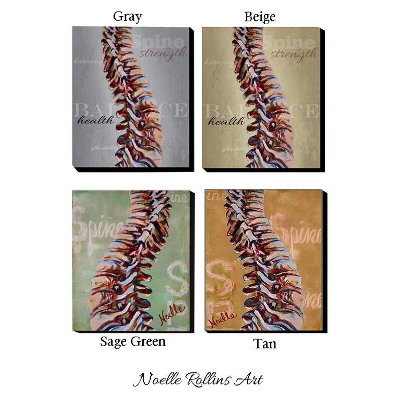 Chiropractic artwork trio wall art set of 3 prints for office wall spine materinity pregnant after baby customized chiro chiropractor art image 7