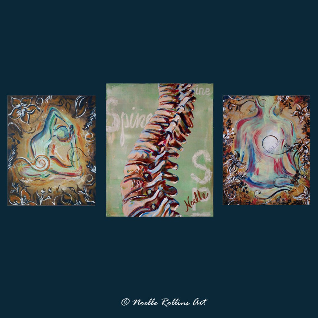Chiropractic Wall Artwork Trio Wall Art Set of 3 Prints for Office