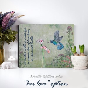 Custom Hummingbird art print signs from spirit heaven loved ones passed away meaning memorial remembrance gift