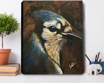 Blue Jay of Yesteryear wall art original art painting