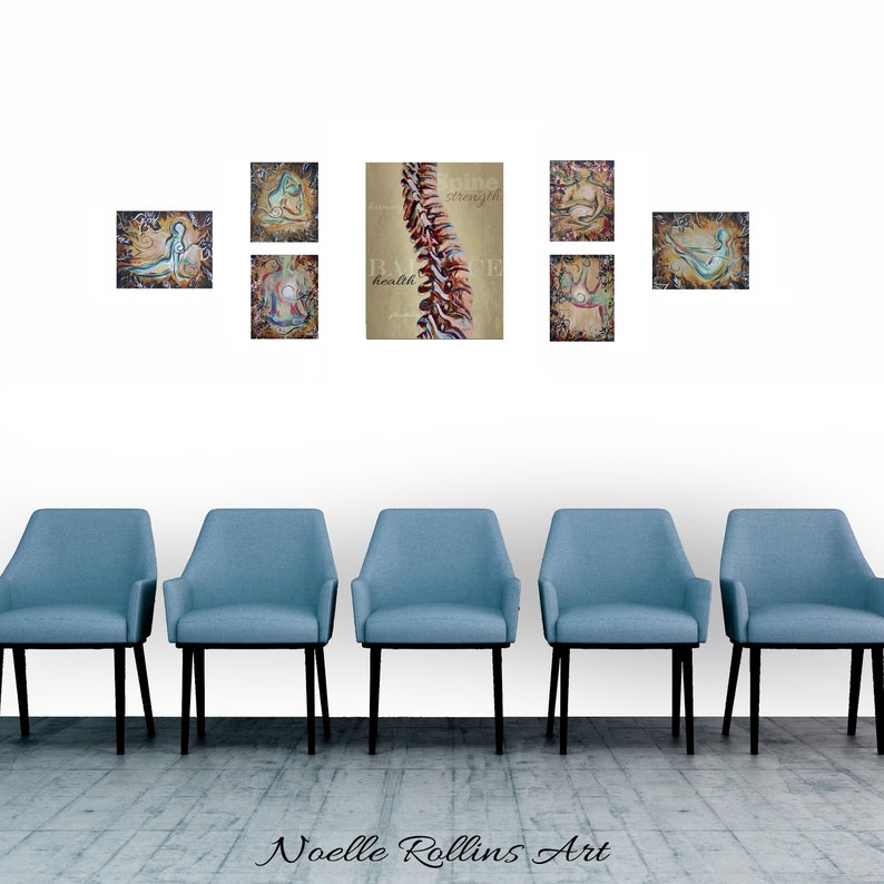 Chiropractic Wall Artwork Set of 7 Flat Prints Spine Art and Etsy
