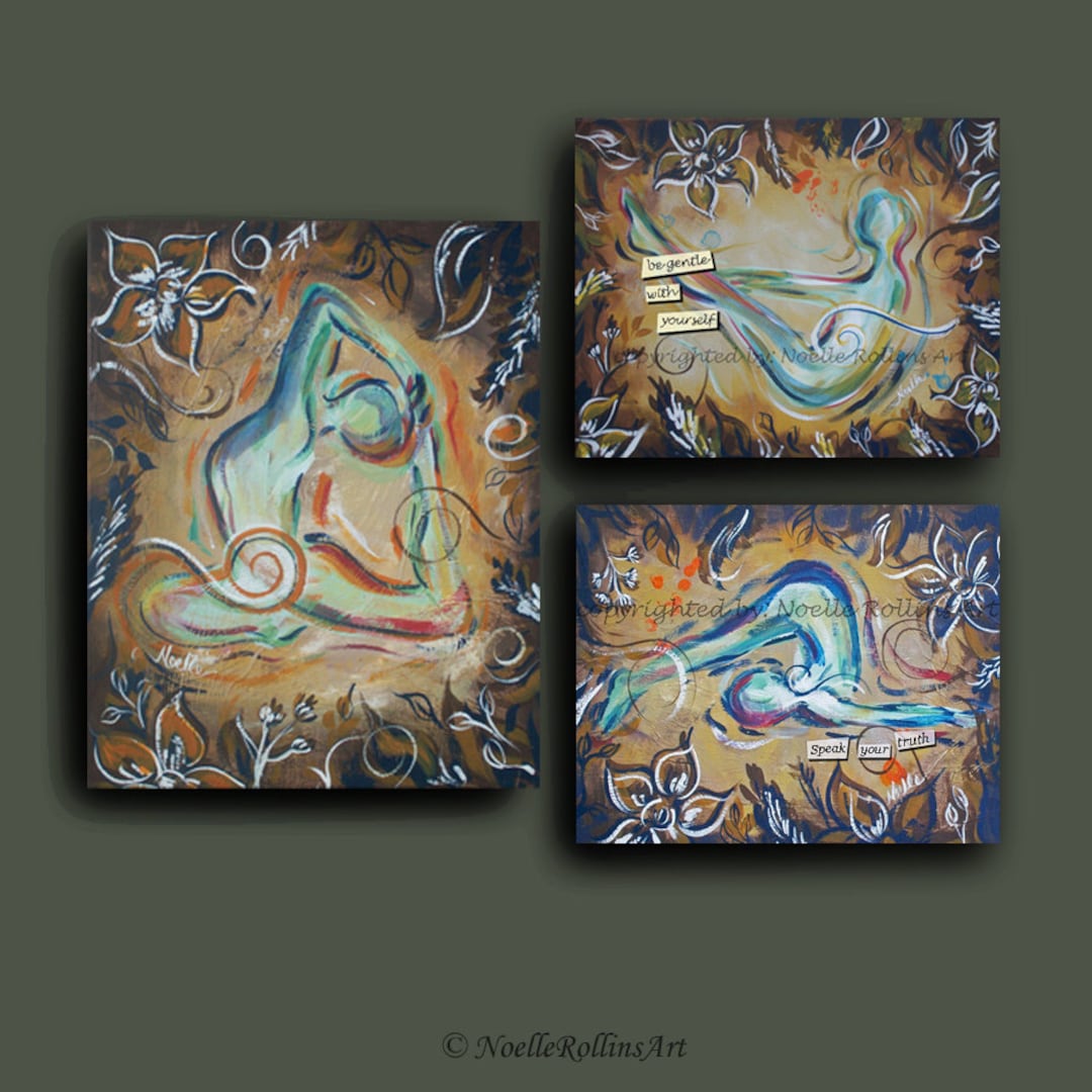 Healing Wall Artwork Trio Wall Art Set of 3 Prints for Reiki Office