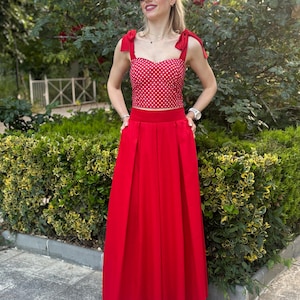 red cotton tube top dress Line & Dot Women's Arlo Strapless Stretch Cotton Tube Dress - Red