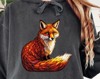 Fox Graphic Hoodie, Cozy Countrycore Sweatshirt, Comfort Colors Pullover, Rustic Animal Lover Hoodie, Countryside Cozy Wear