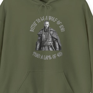 Bluza z kapturem Wolf of Odin, Norse, Viking, Fenrir, Castlecore, Przytulny prezent, Gildan 18500 Sweatshirt, Prezent dla niego/niej, Ragnar, Bjorn Ironside