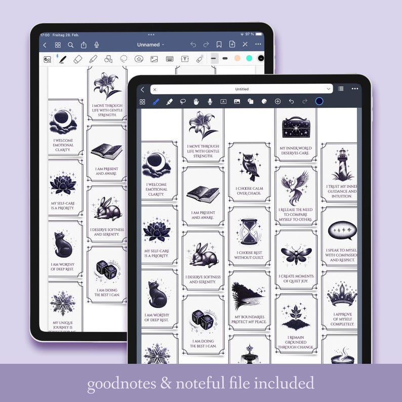 Self-care Affirmation Sticker Set – Digital Affirmation Cards ...
