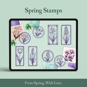 Digitales Frühlings-Sticker-Set – Journaling & Planner Sticker, Scrapbooking, Spring Aesthetic, Washi Tape – PNG, GoodNotes, Noteful Bild 5
