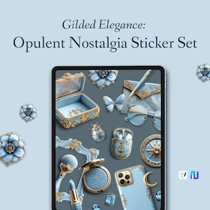 Opulent Nostalgia Digitales Sticker Set – Vintage Luxury für Journaling, Planning, Scrapbooking & Ephemera – PNG, GoodNotes, Noteful