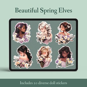 Digitales Frühlings-Sticker-Set – Journaling & Planner Sticker, Scrapbooking, Spring Aesthetic, Washi Tape – PNG, GoodNotes, Noteful Bild 2