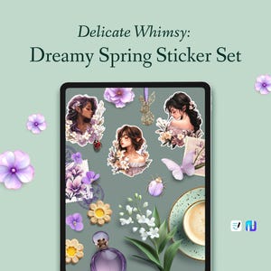 Digitales Frühlings-Sticker-Set – Journaling & Planner Sticker, Scrapbooking, Spring Aesthetic, Washi Tape – PNG, GoodNotes, Noteful