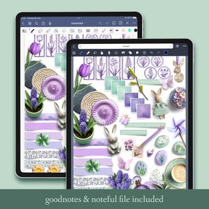 Digitales Frühlings-Sticker-Set – Journaling & Planner Sticker, Scrapbooking, Spring Aesthetic, Washi Tape – PNG, GoodNotes, Noteful Bild 8