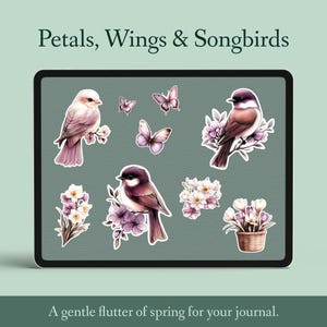 Digitales Frühlings-Sticker-Set – Journaling & Planner Sticker, Scrapbooking, Spring Aesthetic, Washi Tape – PNG, GoodNotes, Noteful Bild 3