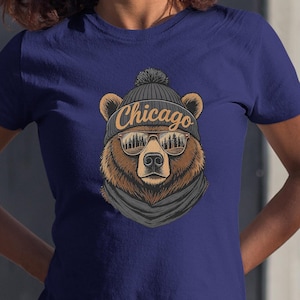 Cool Bear Support Football Fans Personalized Shirt, Chicago-Tribute Design Custom Gift, Funny Sports Graphic Tee For Fans Unisex T-Shirt
