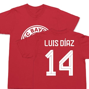Bayern Star Player Diaz #14 Jersey Style Shirt, Soccer Custom Gift For Sports Fans, Football Jersey Graphic Tee Luis Diaz Unisex T-Shirt