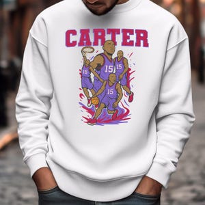 Carter Basketball Legend Splash Design, koszulka Toronto Basketball Tribute, spersonalizowany prezent dla fanów koszykówki, spersonalizowana koszulka sportowa z grafiką